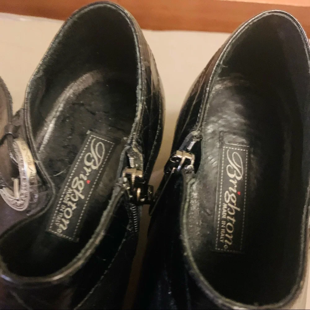 BRIGHTON Tucker Black Square Toe Booties - Picture 5 of 10